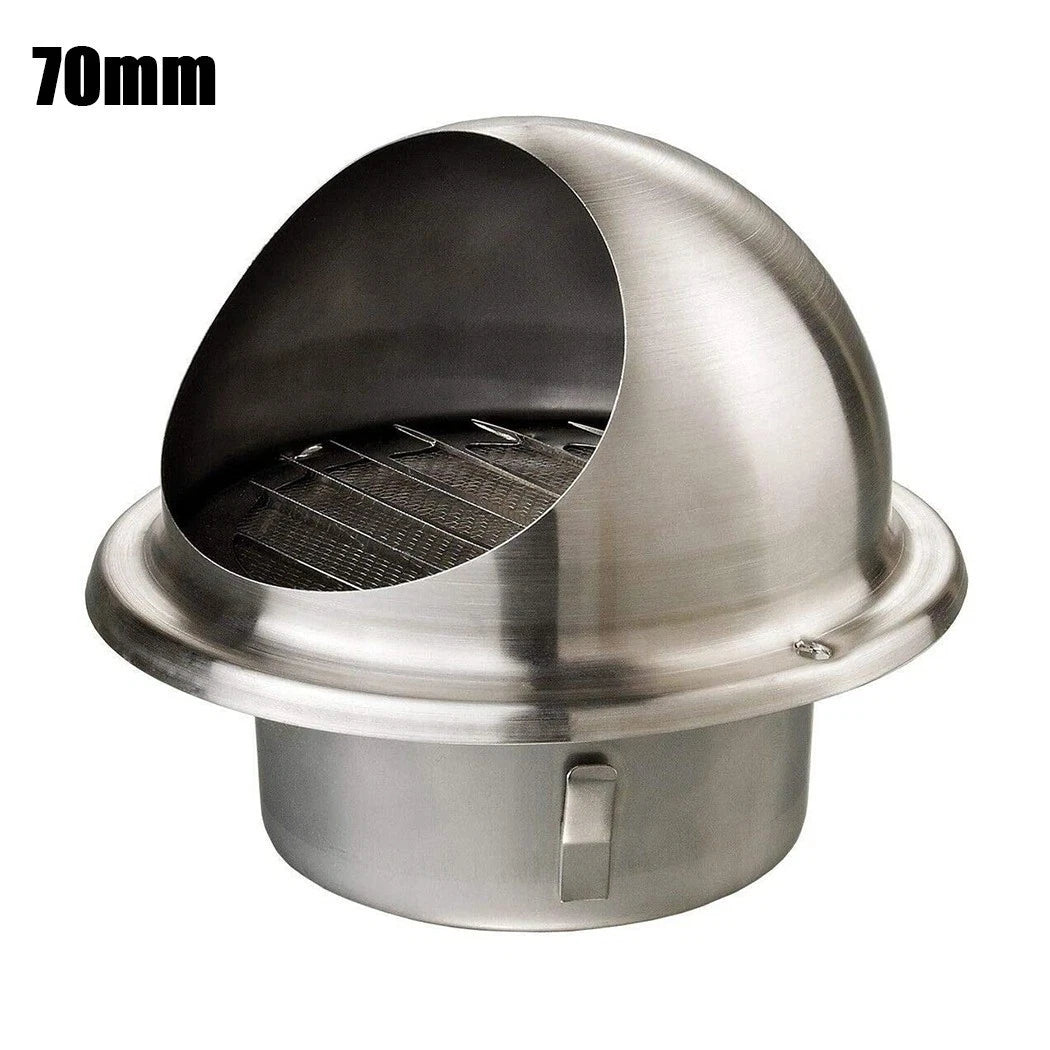 Stainless Steel 80mm Bull Nose Round External Louvre Vent for
