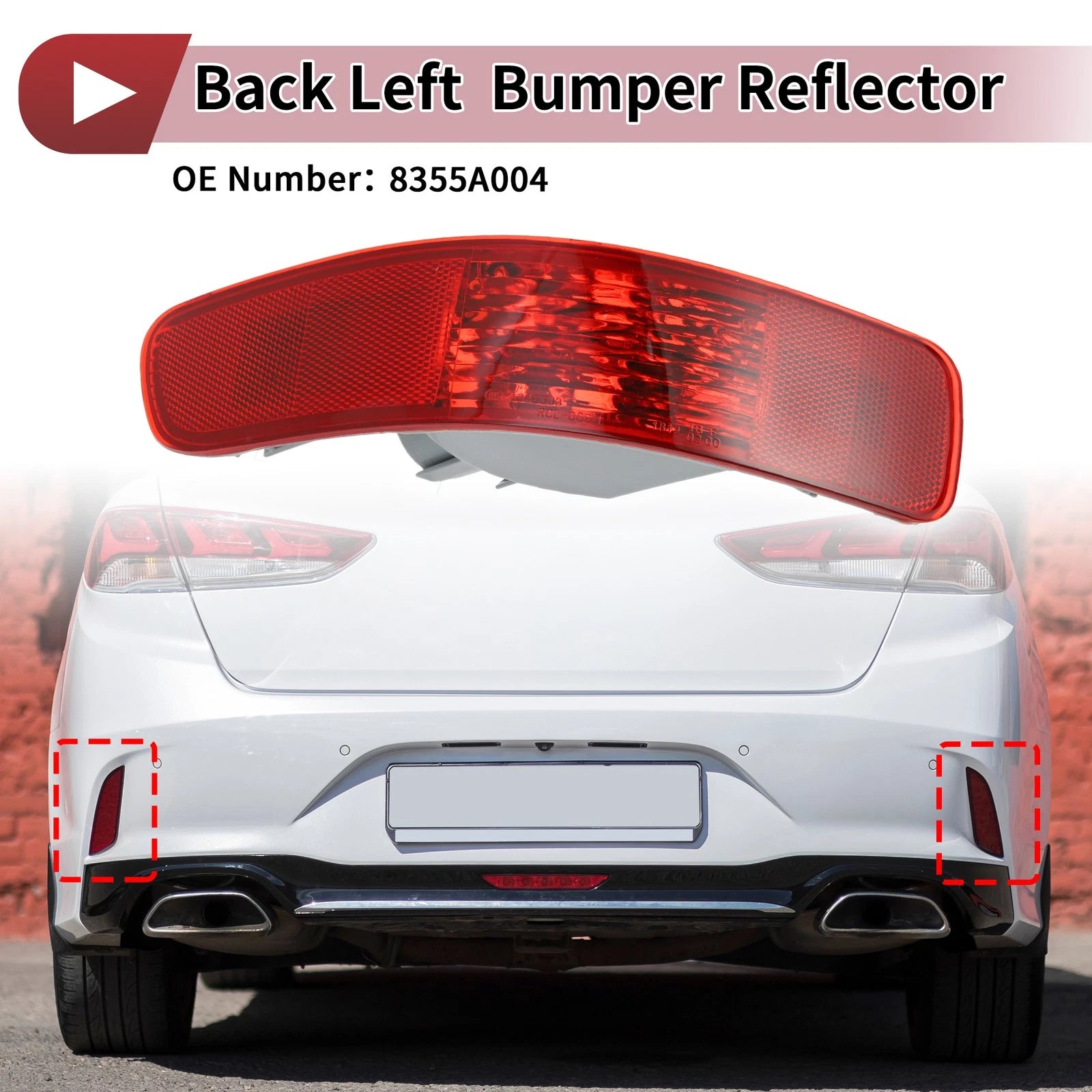 Rear Left Bumper Reflector No. 8355A004 for Mitsubishi Outlander (2006–2012)