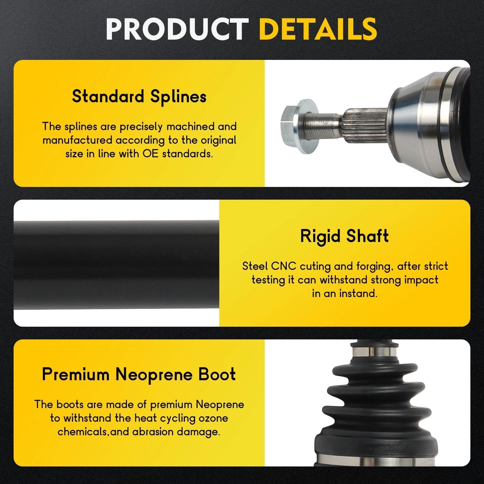 Front Passenger CV Axle Shaft Assembly for Ford Focus (2016–2018)
