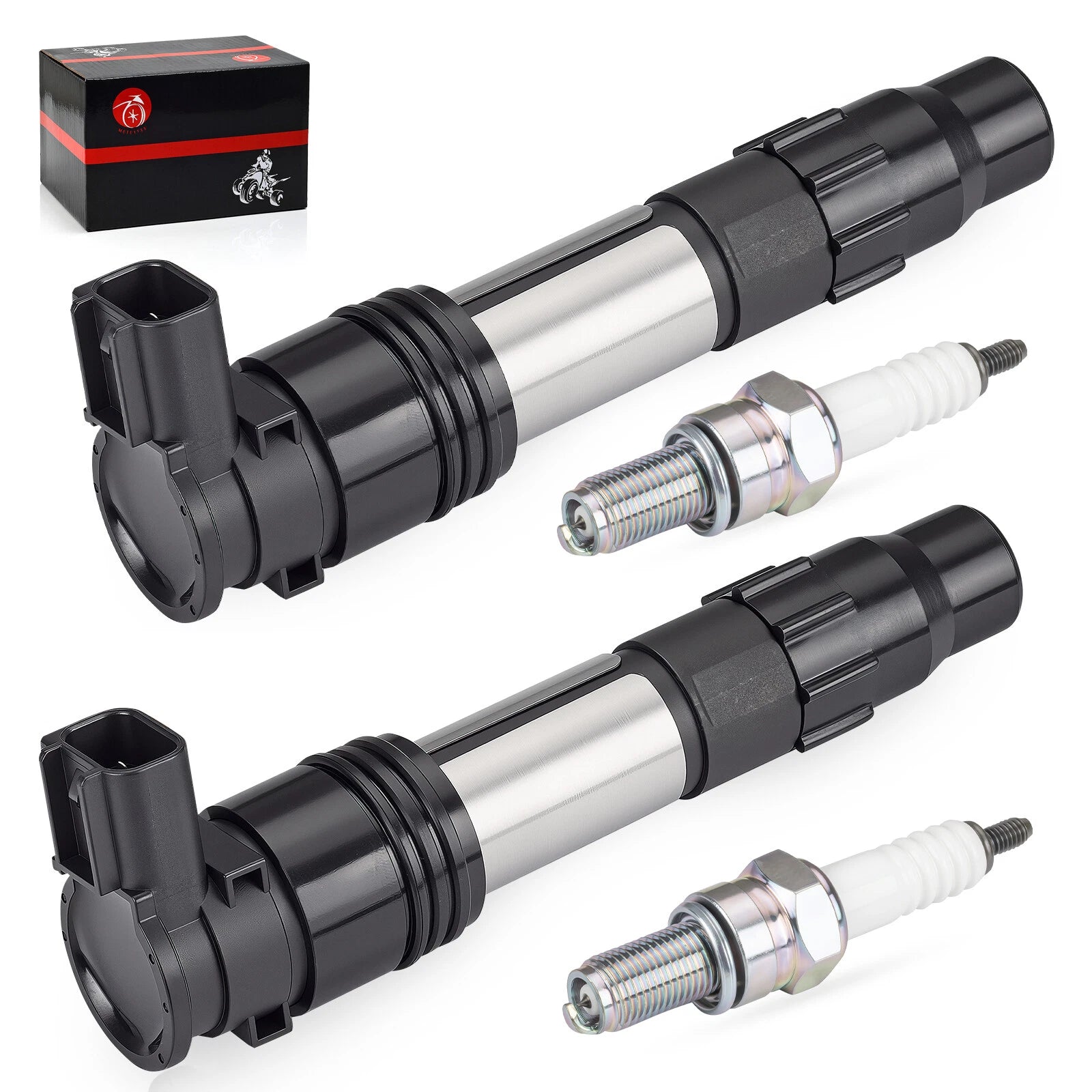 2X Ignition Coils & Iridium Spark Plugs for Kawasaki Z650 (2017–2023)