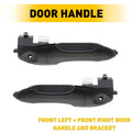 Set of 2 Exterior Door Handles and Brackets Black for Ford Focus (2000–2007)