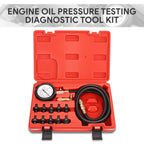 13 Pcs Engine Oil Pressure Test Kit with Dual Range Scale Gauge