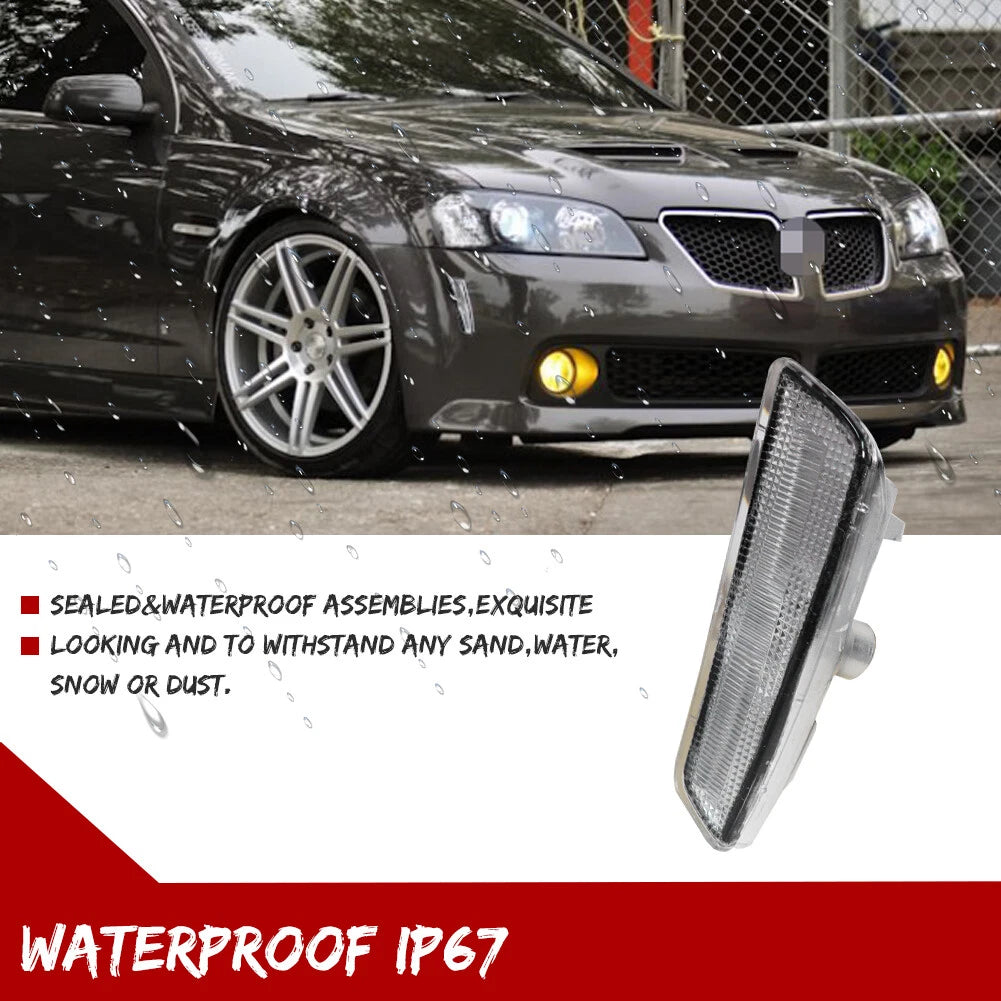 2X Clear Front Bumper Side Markers for Pontiac G8 (2008–2009)