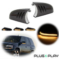 2X Smoked Black Lens Sequential Amber LED Side Mirror Lights for Chevy GMC