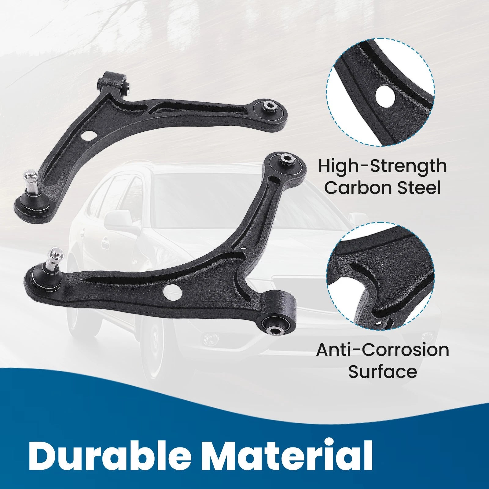 Set of 2 Front Suspension Lower Control Arms Sway Bar Kit for Honda Pilot MDX (2006–2008)