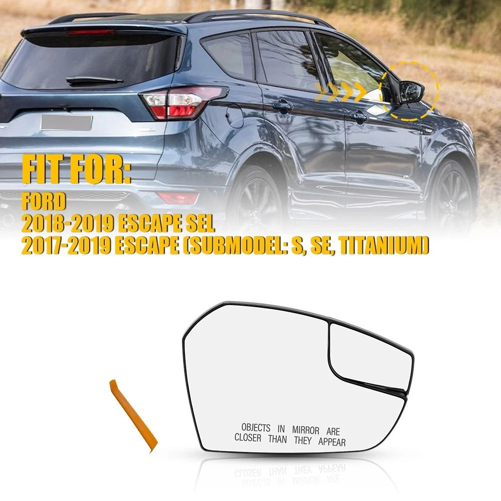 Right Passenger Side Mirror Glass for Ford Escape (2017–2019) GJ5Z17K707A FO1325172