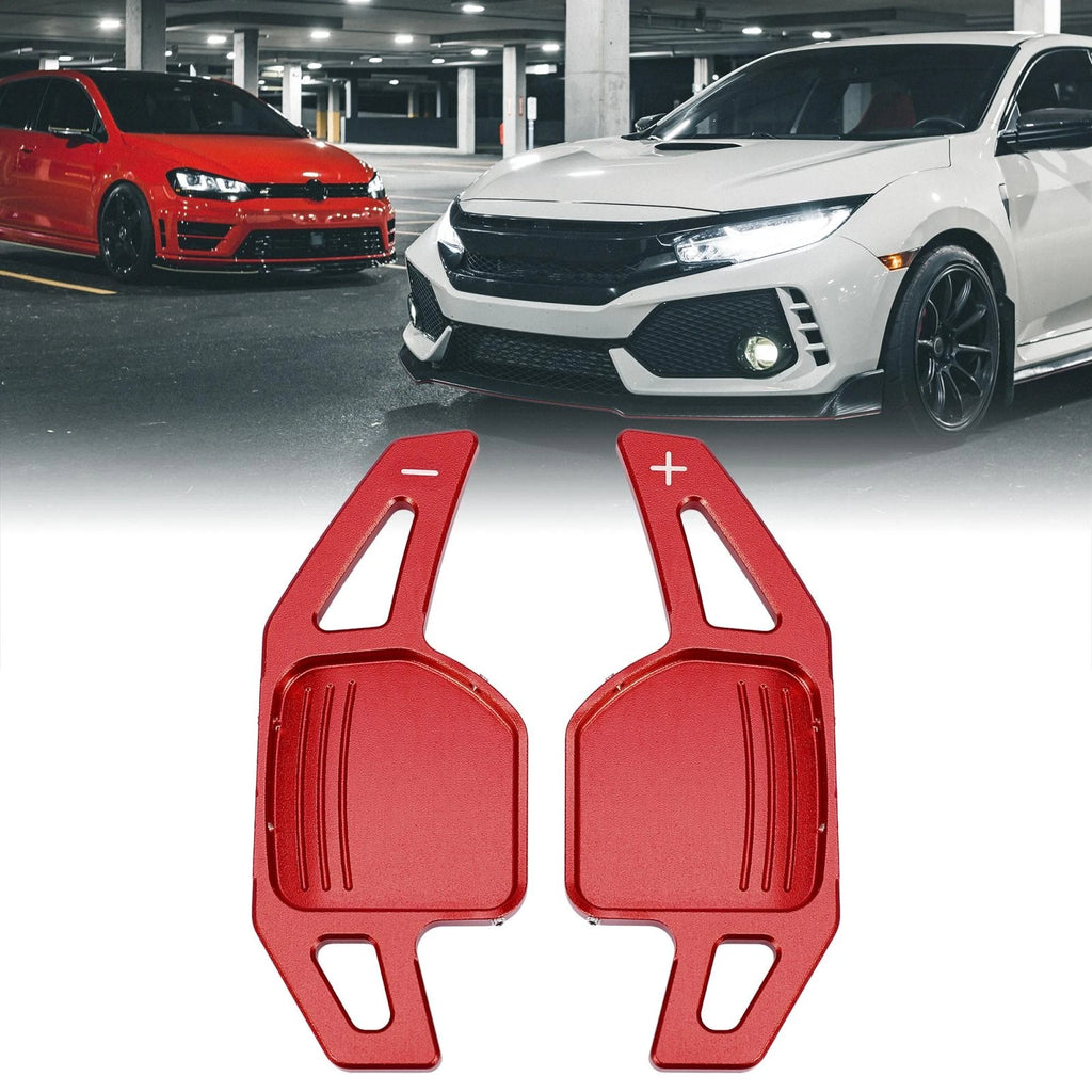 Pair Red Steering Wheel Shift Paddle Covers for Audi A3 A4 A5 A6 (2013–2020)