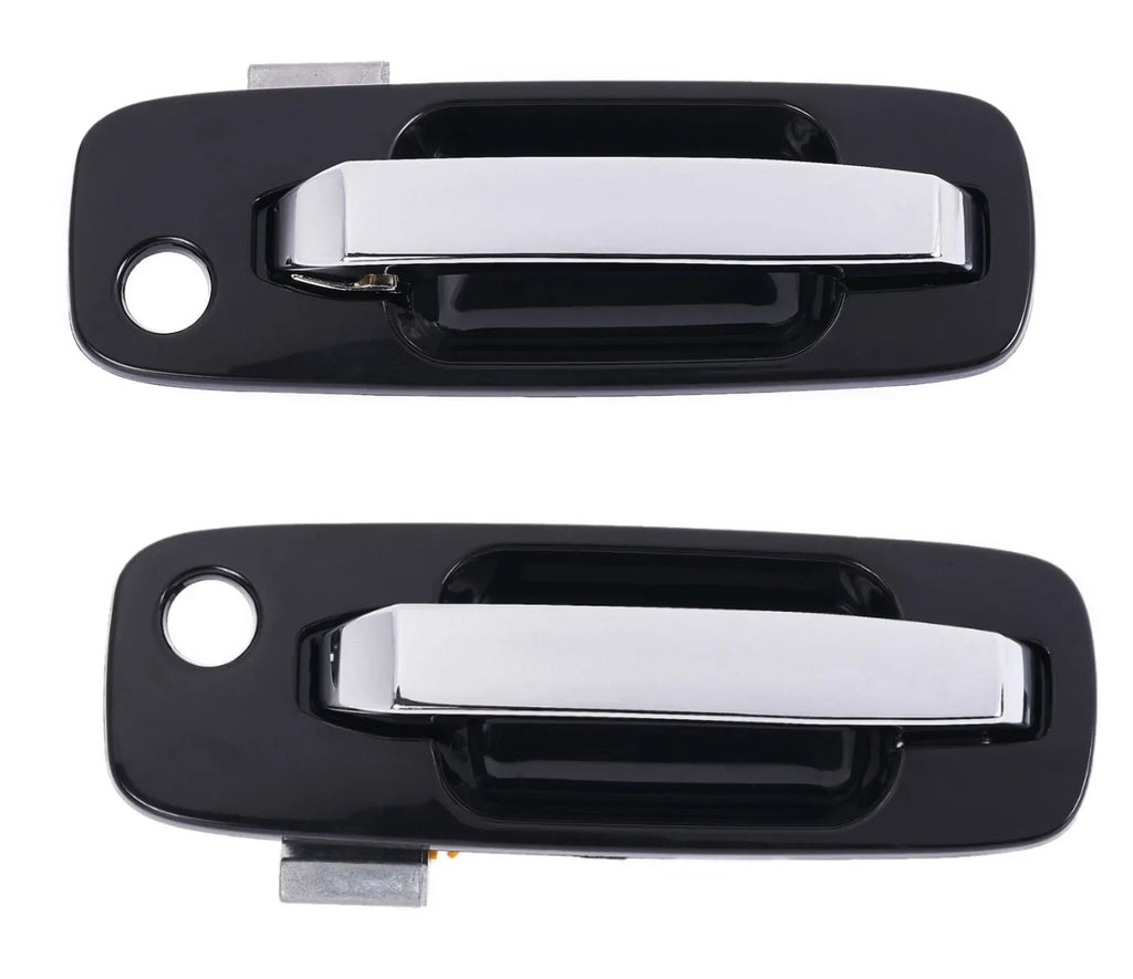 2 x Front LH+RH Chrome Black Outer Door Handle for Nissan X-Trail (2001–2007)