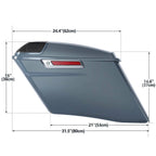 4" Extended Hard Saddlebags for Harley Touring (2014–2025) Gunship Gray
