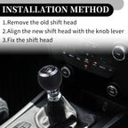 6 Speed Manual Shift Knob for Audi A4 S4 B8 (2009–2016) Plastic Faux Leather Silver Tone