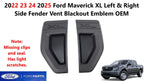 Set of 2 Fender Vent Blackout Emblems for Ford Maverick (2022–2025)