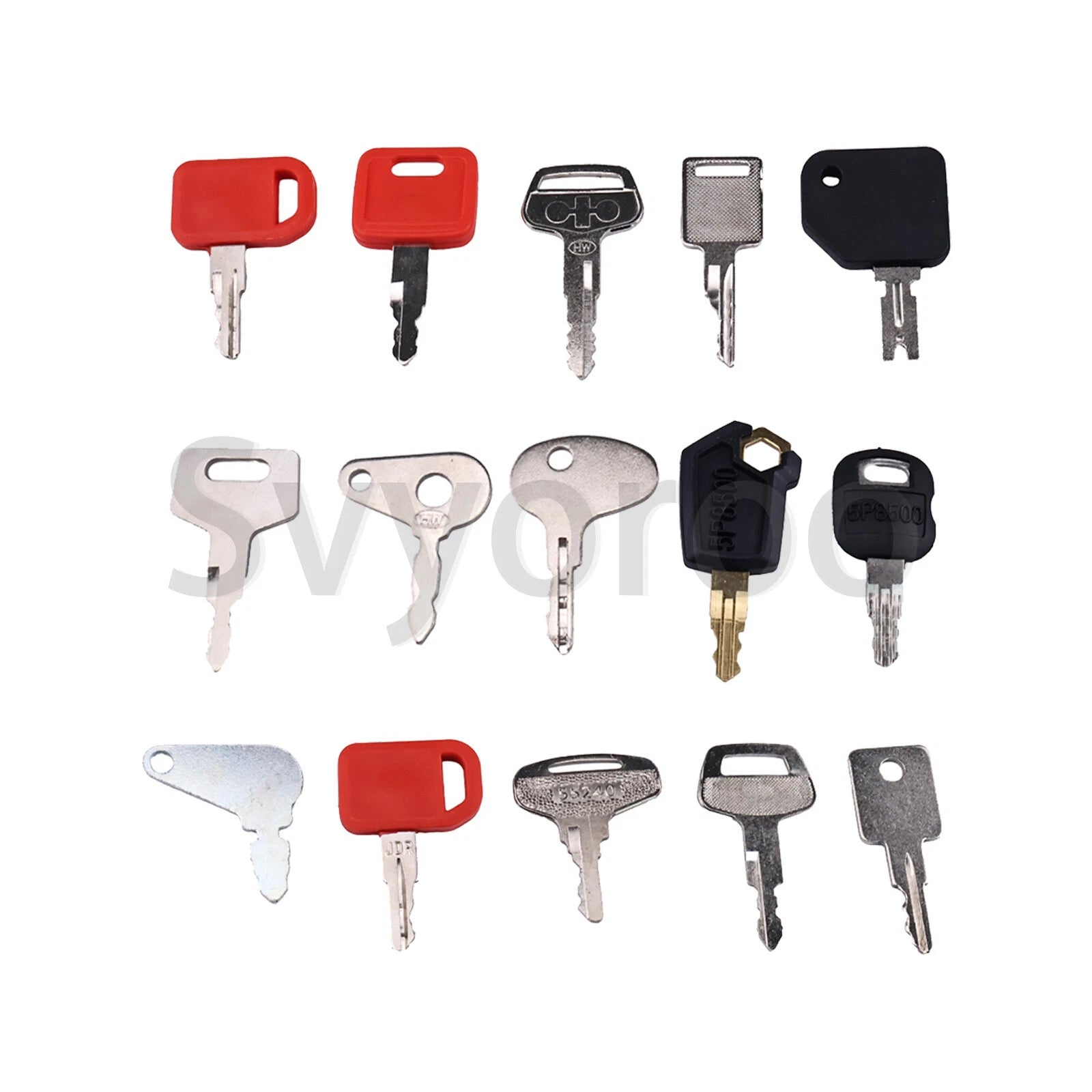 Set of 15 Keys for Case Cat Komatsu JCB Heavy Equipment (Construction)