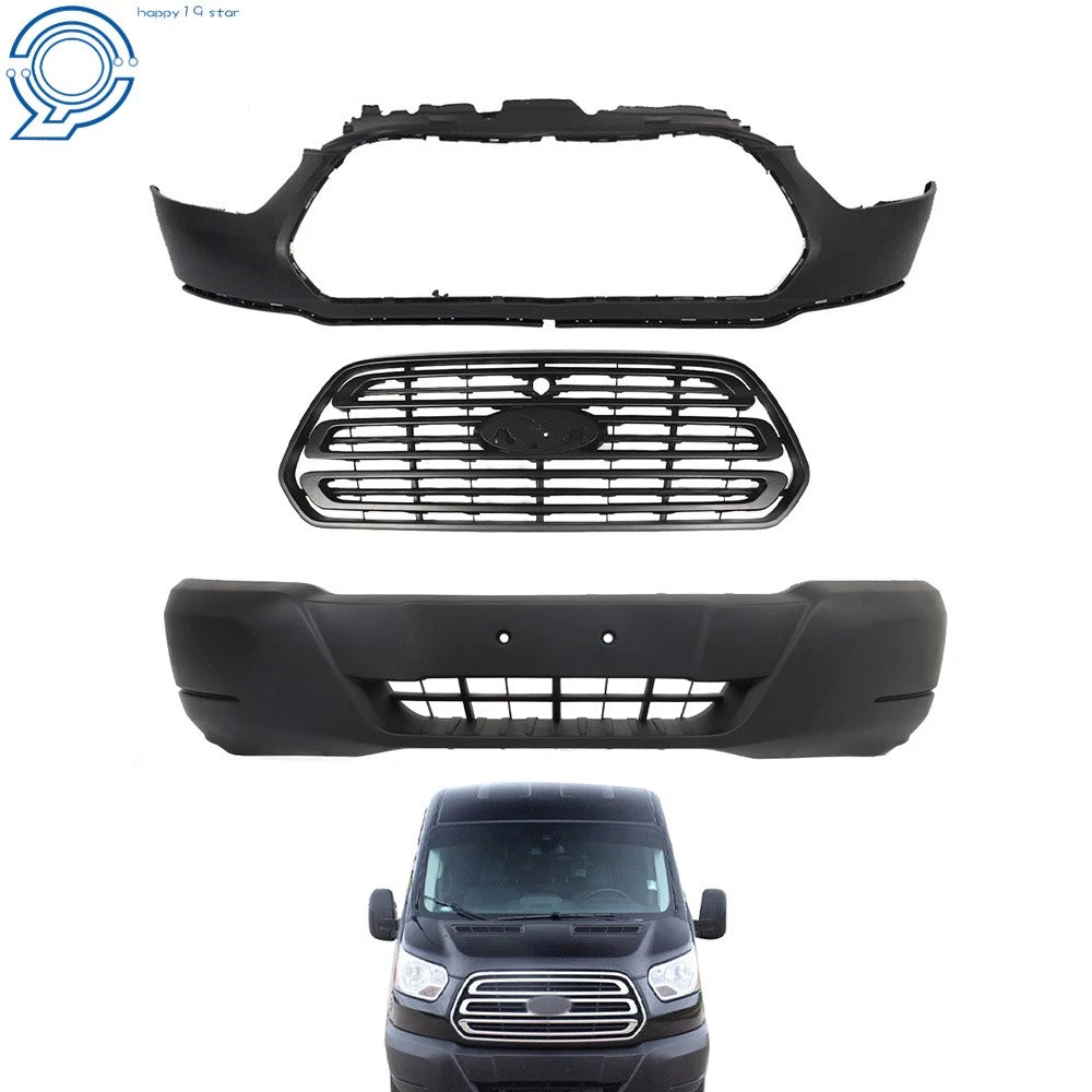 Front Bumper Assembly with Grille for Ford Transit 150 250 350 (2015–2019)