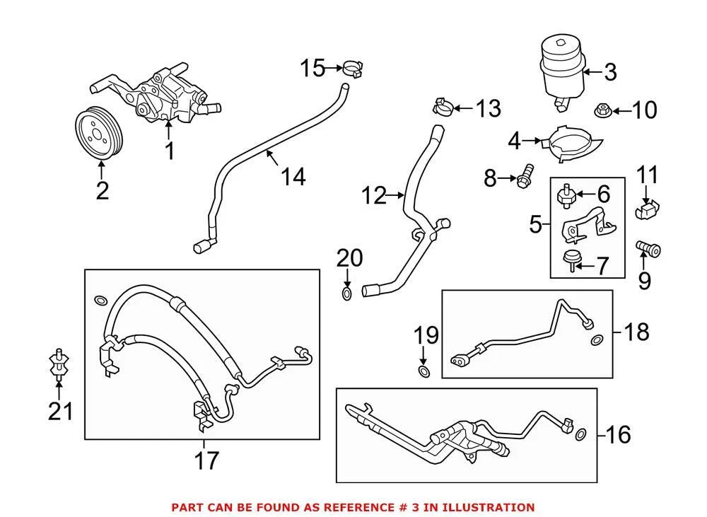 Power Steering Reservoir for BMW (OEM 32416767161)