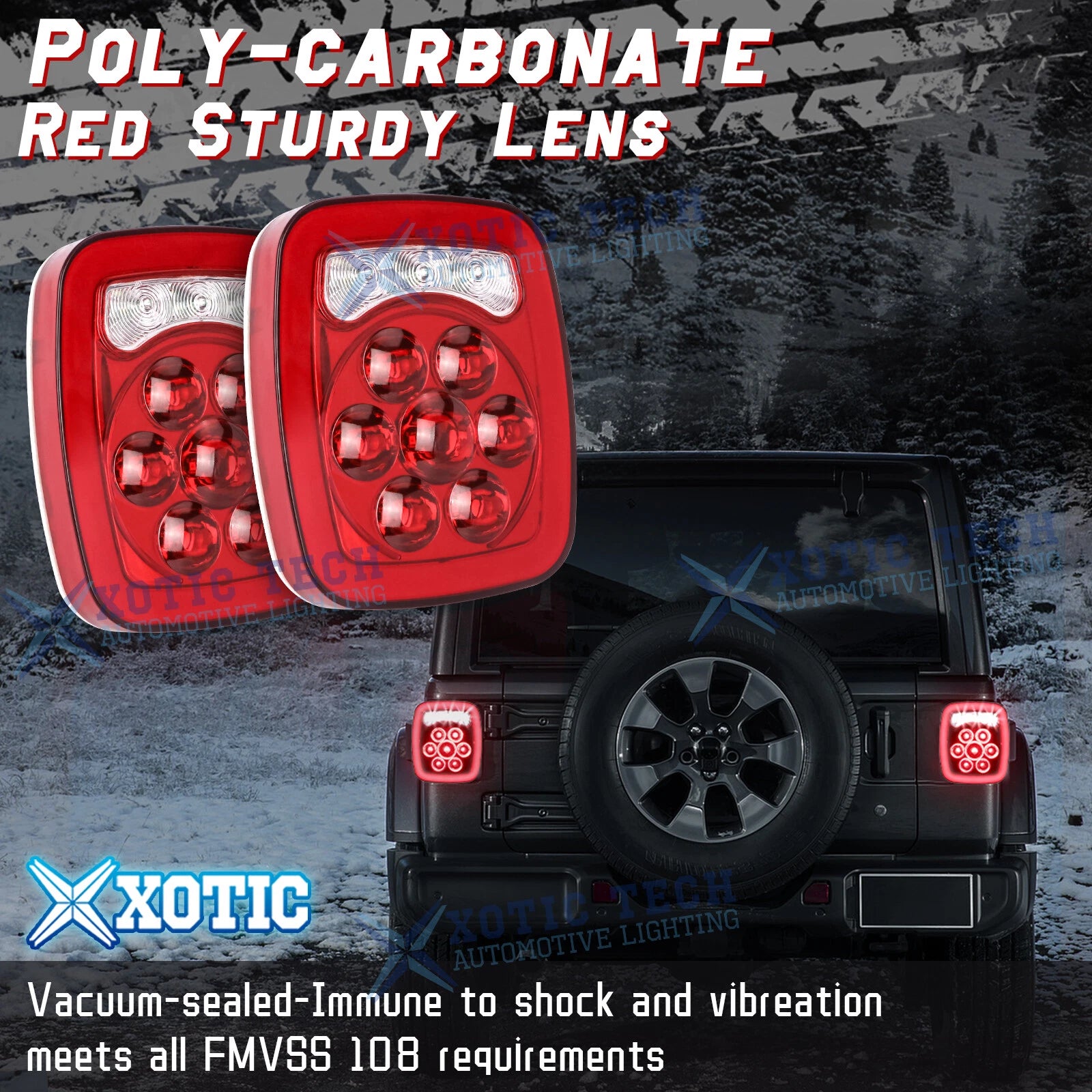 LED Truck Trailer Stop Turn Tail Back Up Light Red/White for 31 Stud Mount (2010-2020)