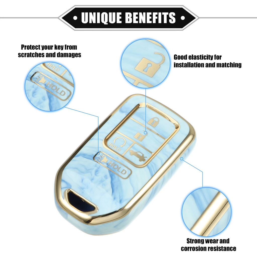 Key Fob Cover for Honda Accord CR-V (2016–2022) 5 Button TPU Blue