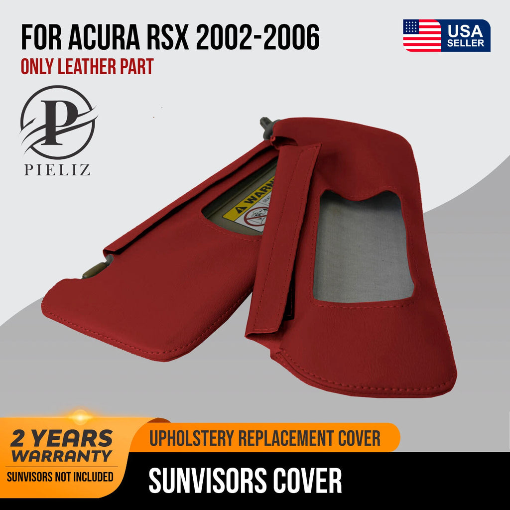 2PC Leather Sunvisors for Acura RSX (2002–2006) Red