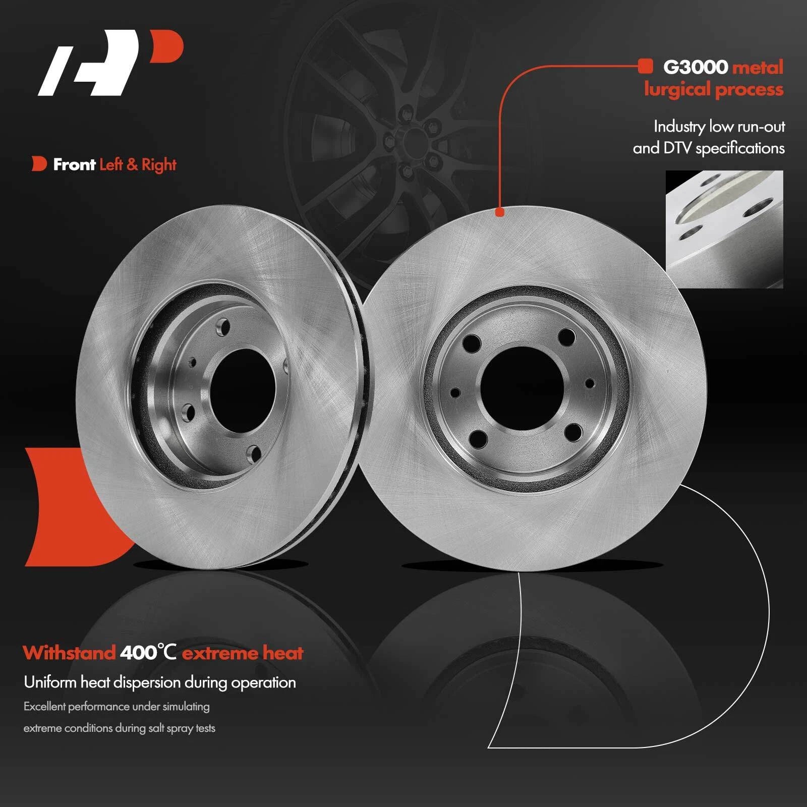 Front Disc Brake Rotor & Ceramic Pad Set for Hyundai Accent (2006-2011)