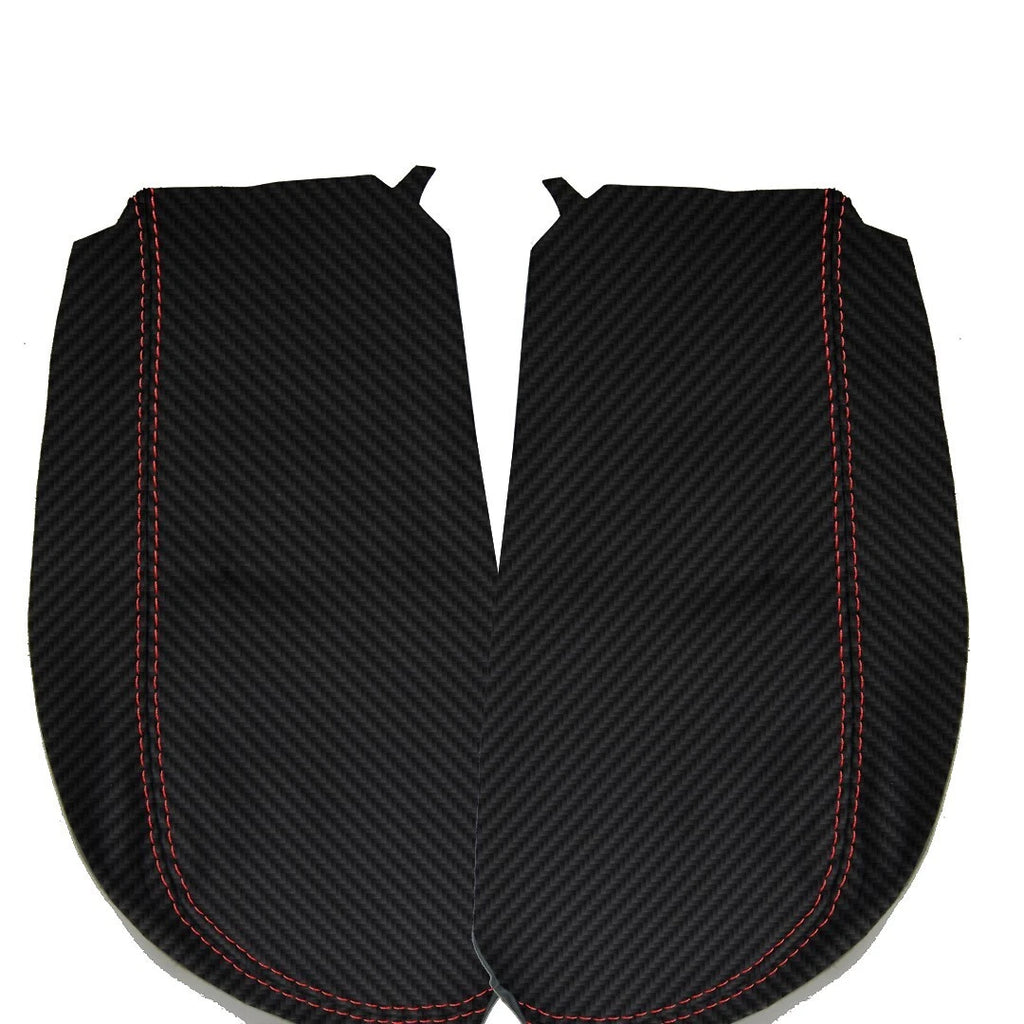 Carbon Fiber Console Armrest Cover for Acura MDX (2007–2013) Red Stitch