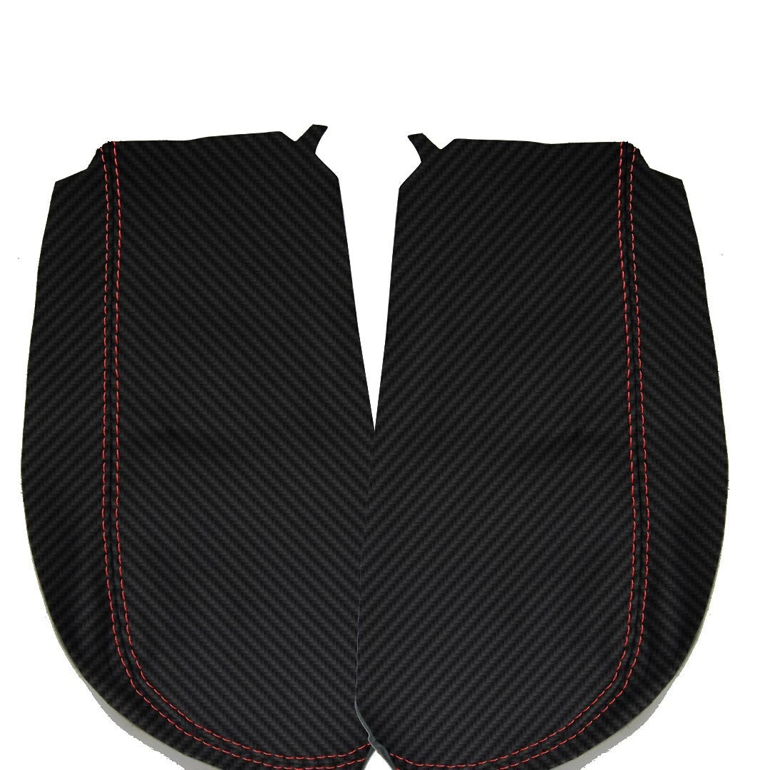 Carbon Fiber Console Armrest Cover for Acura MDX (2007–2013) Red Stitch