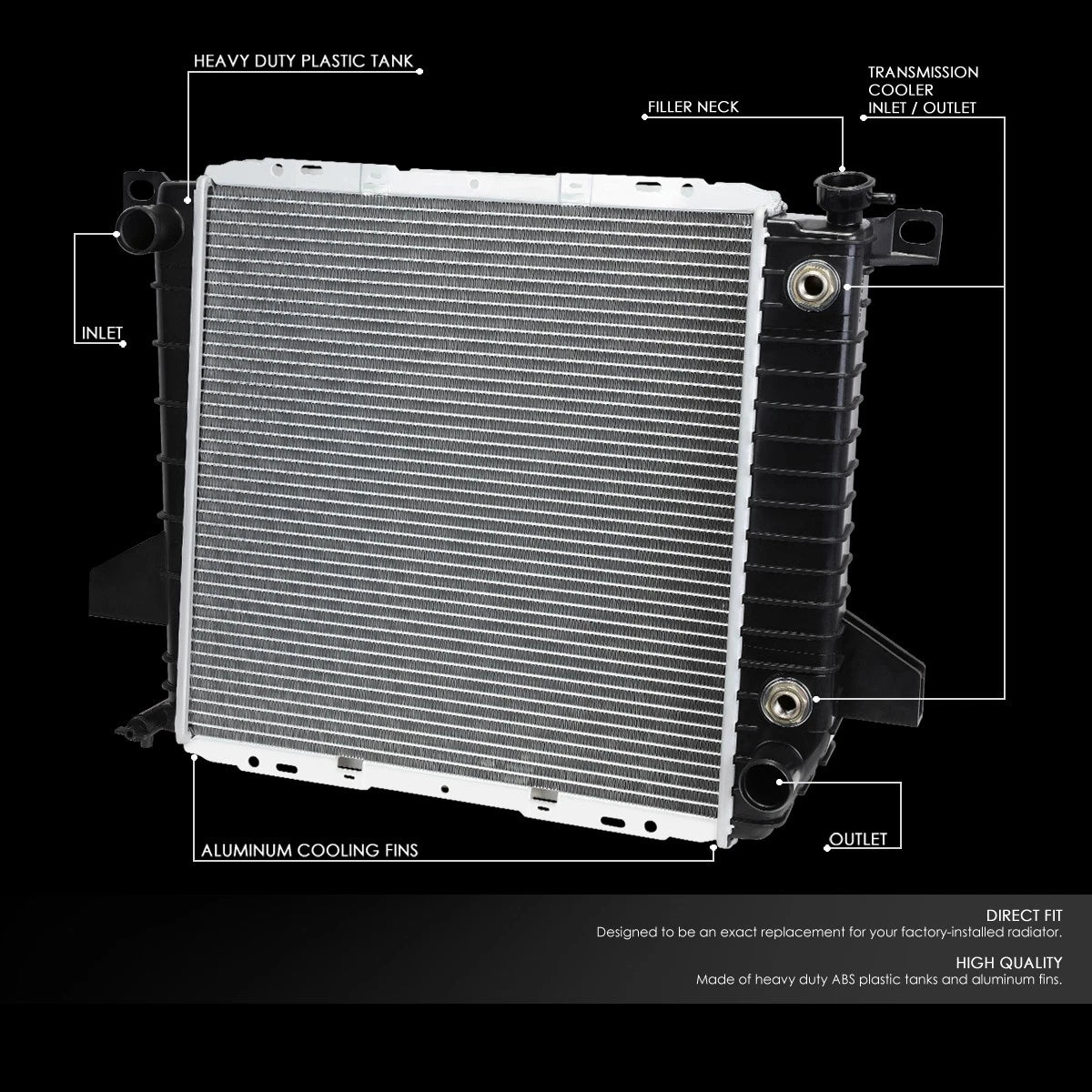 Aluminum Radiator for Ford F100 Ranger 2.3L (1995–1997) DPI 1726