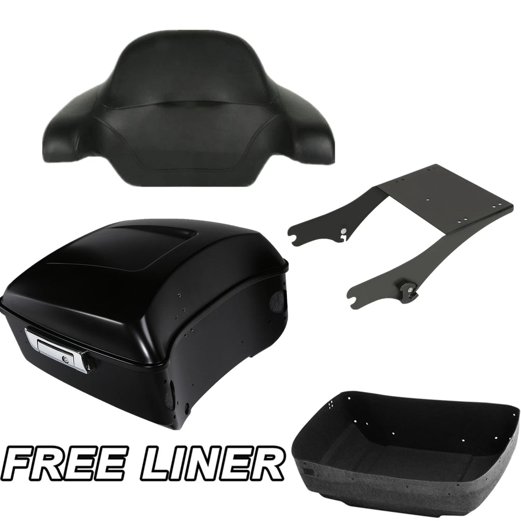 Matte Black Trunk Pad Mount Rack for Harley Touring Road Glide (1997–2008)