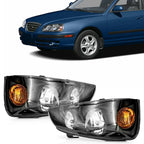 Set of 2 Black Headlights for Hyundai Elantra (2004–2006)