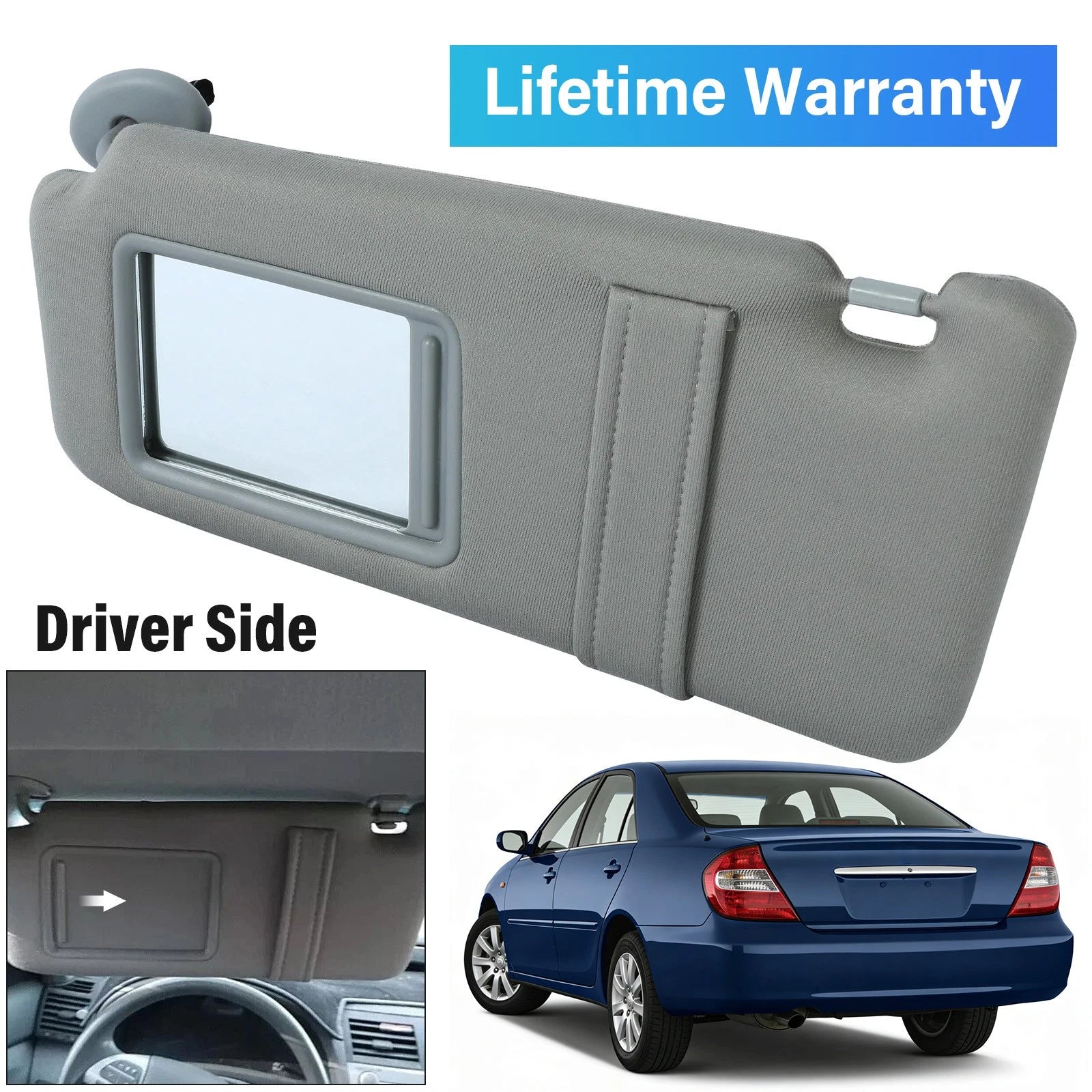Left Driver Side Sun Visor for Toyota Camry (2007–2011)