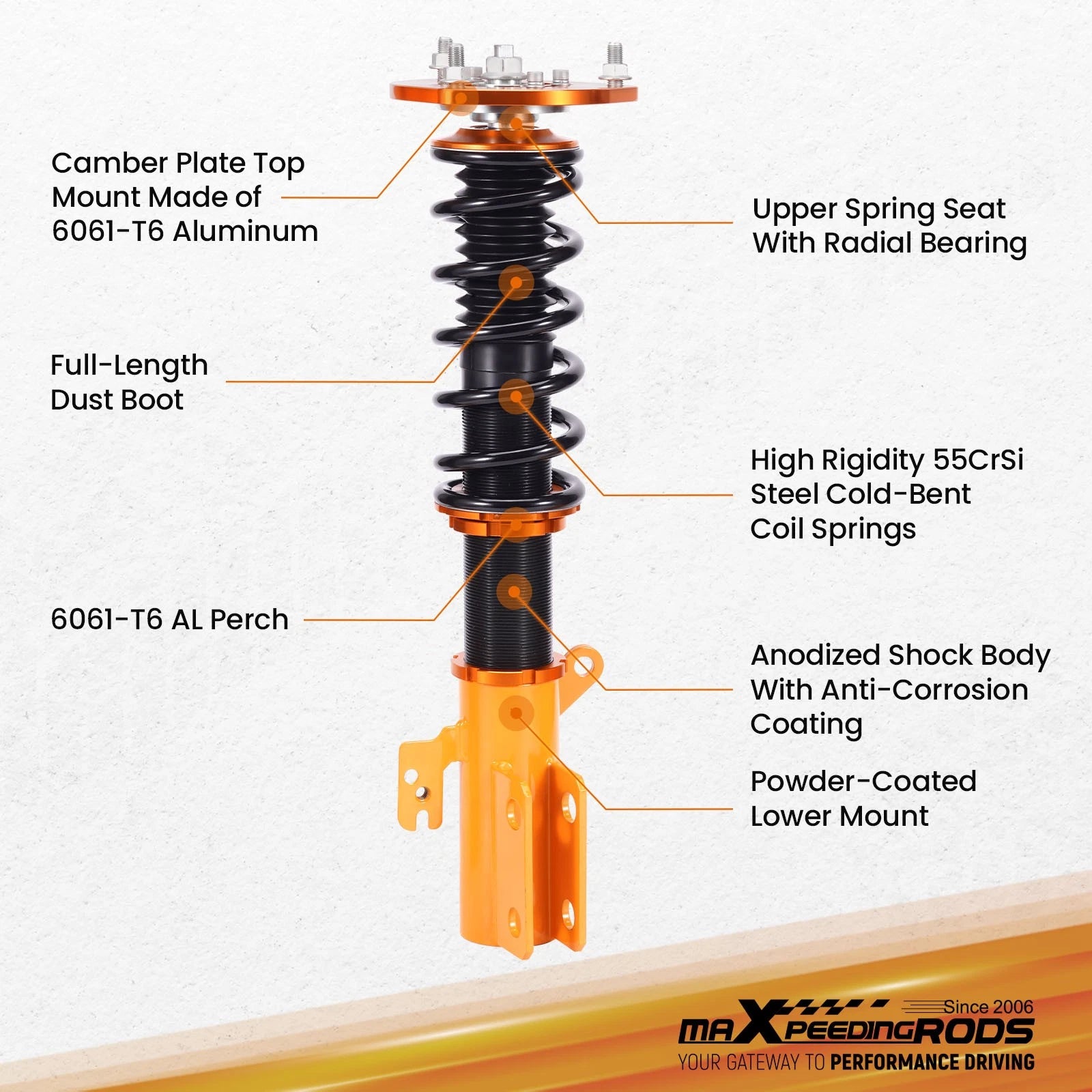 Coilovers for Toyota Camry (2007-2011) Adjustable Height Suspension Kit