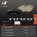 8x Front & Rear Brake Pads for Mercedes-Benz Sprinter 2500 (2010–2018)
