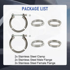 Set of 2 V Band Bolt Clamps for Turbo Exhaust