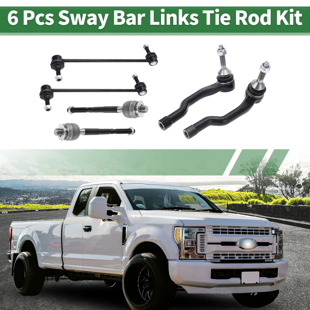 6pcs Front Suspension Kit Tie Rod End Sway Bar Link for Lincoln MKX (2016–2018)