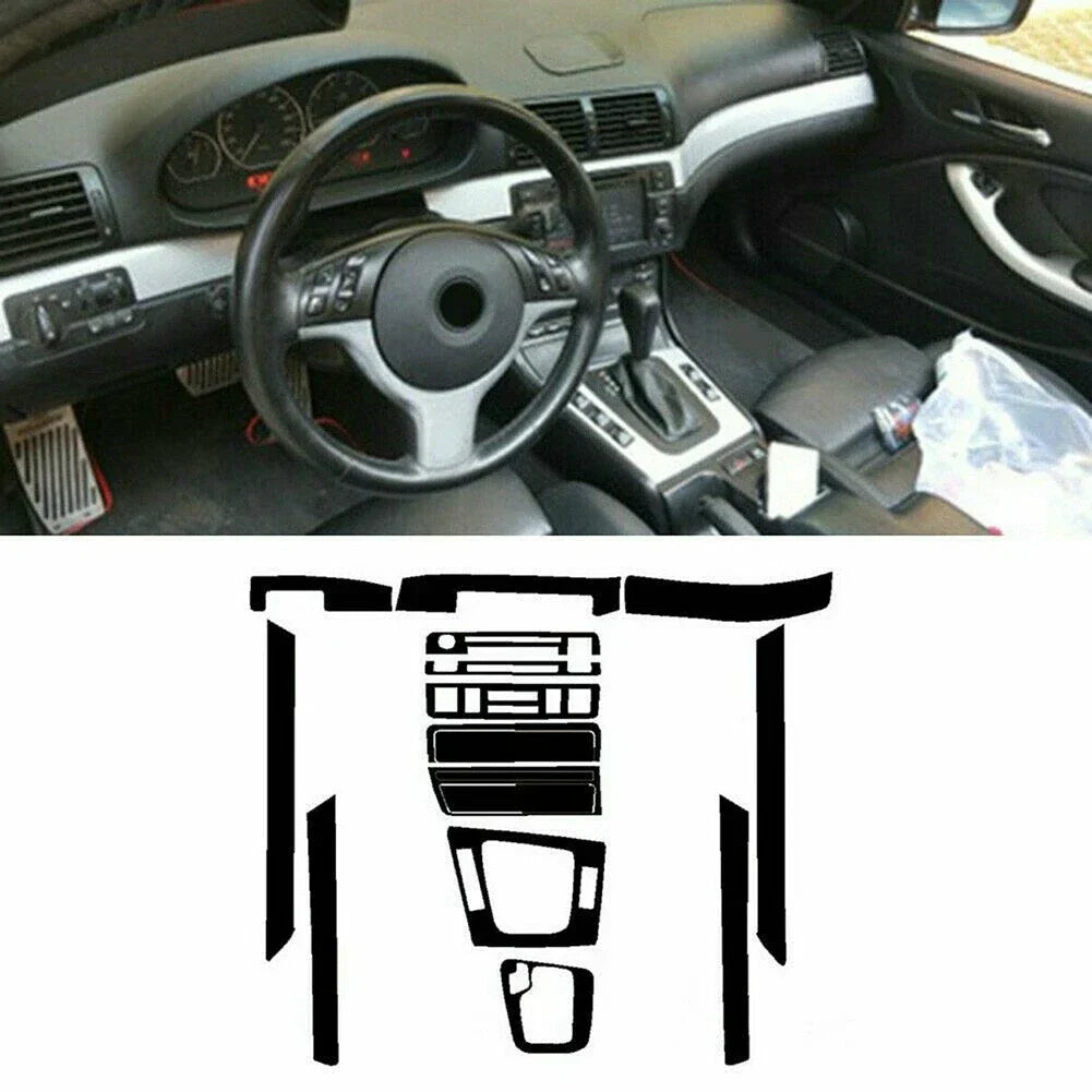 3D Carbon Fiber Interior Dash Wrap Trim Stickers for 3 Series E46 (1998���2005)