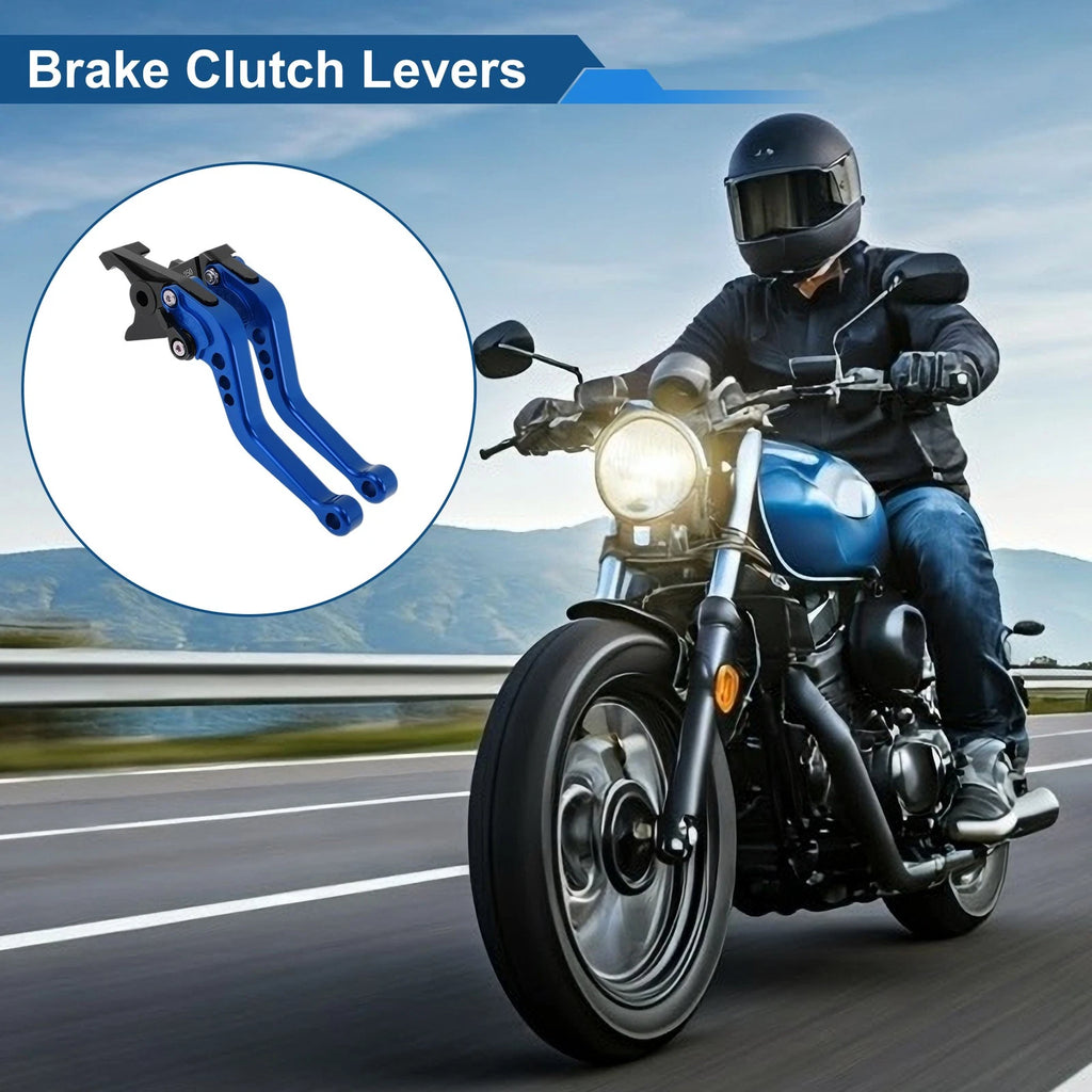 Adjustable Short Brake Clutch Levers Set of 2 for Honda Fury/VTX1300CX (2009–2018) Blue