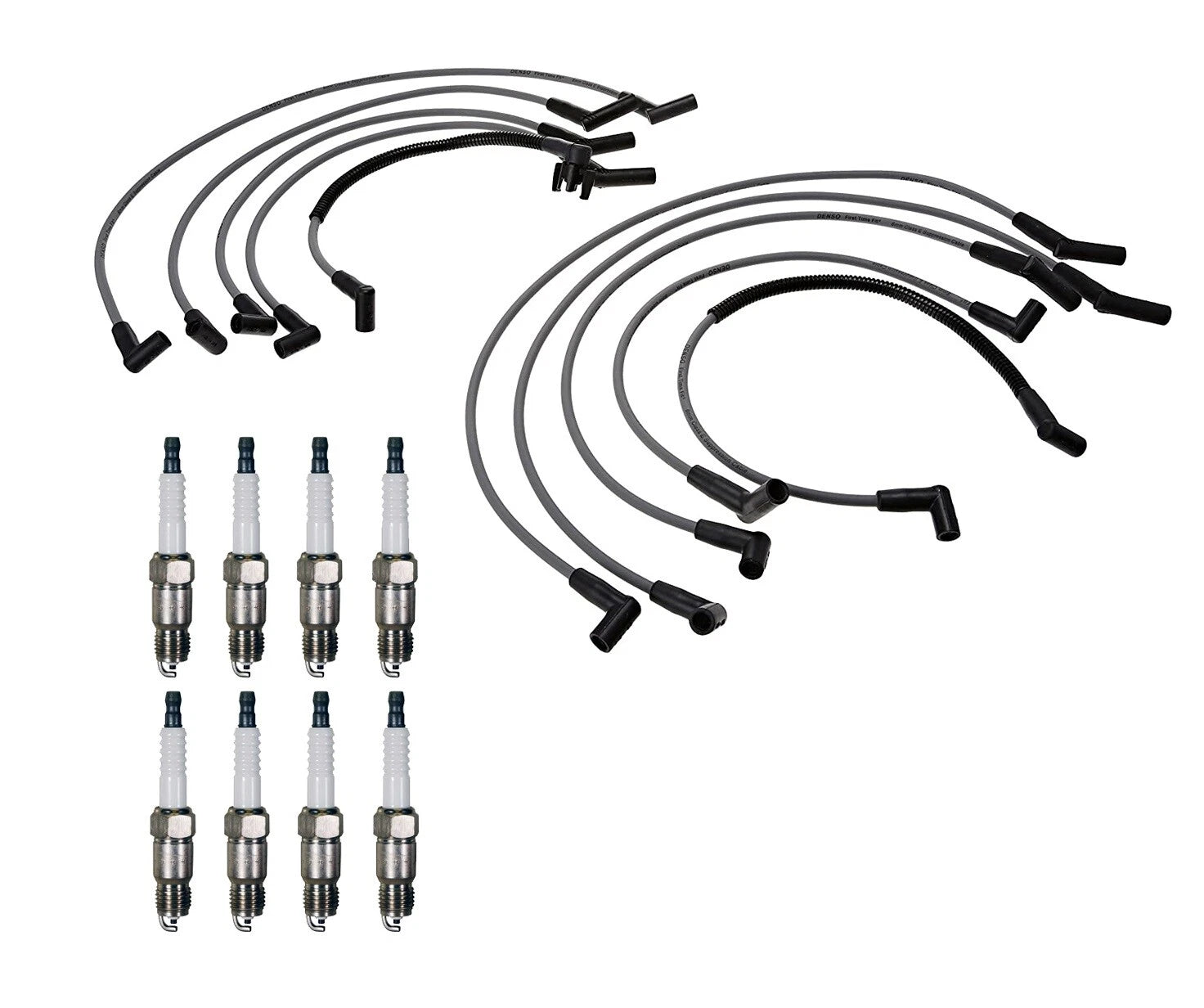 Denso 8mm Wire Set & 8 U-Groove Spark Plug Kit for Ford Mercury V8