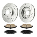 Front Drilled Slotted Rotors Ceramic Pads for 2004–2005 Honda Civic 2.0L