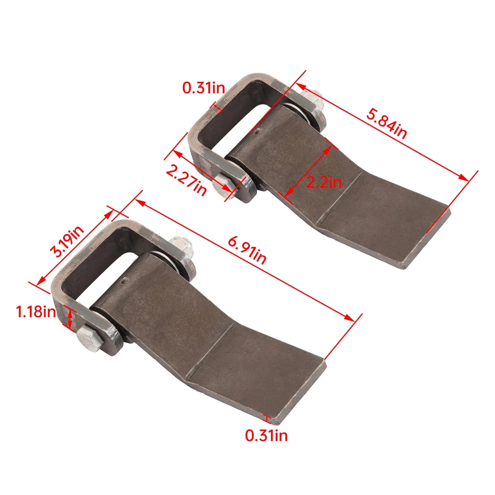 2X Steel Door Hinges for Universal Truck Dump Trailer (Greaseable)