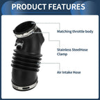 Intake Hose Tube with Clamps for Honda Odyssey (2011-2017) - Black, 1 Pc