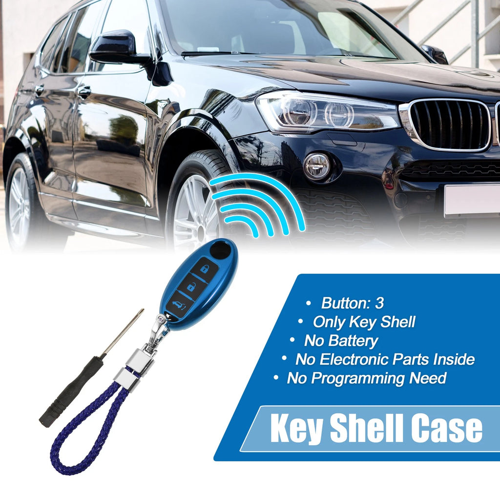 TPU 3 Button Key Fob Case Cover for Nissan (with Key Rings Kit)