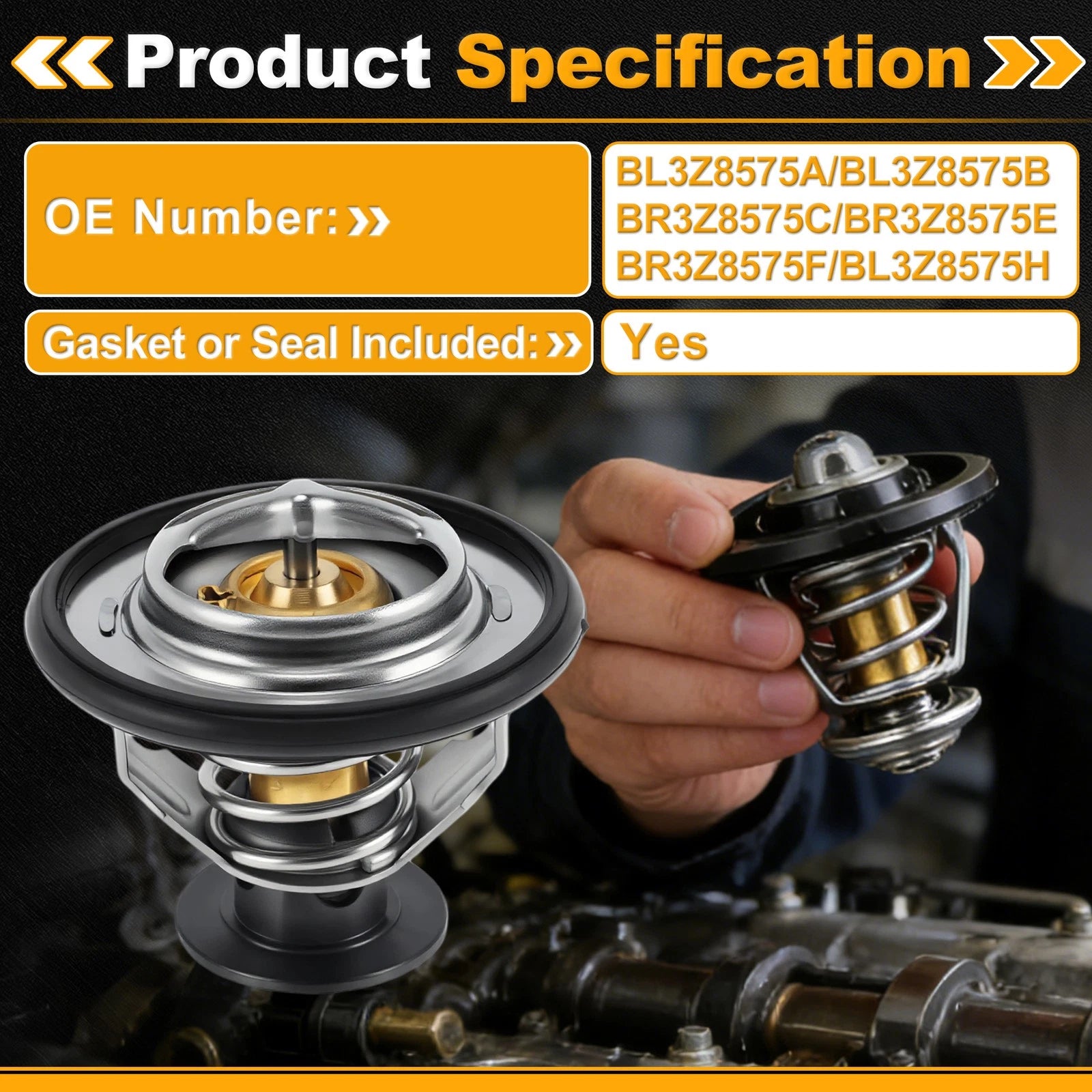 Engine Coolant Thermostat BL3Z8575A for Ford F-150 (2011–2023) with Seal