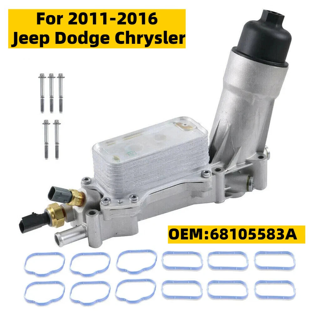 Aluminum Housing Oil Filter Assembly for Jeep Dodge Chrysler (2011–2016) 68105583A