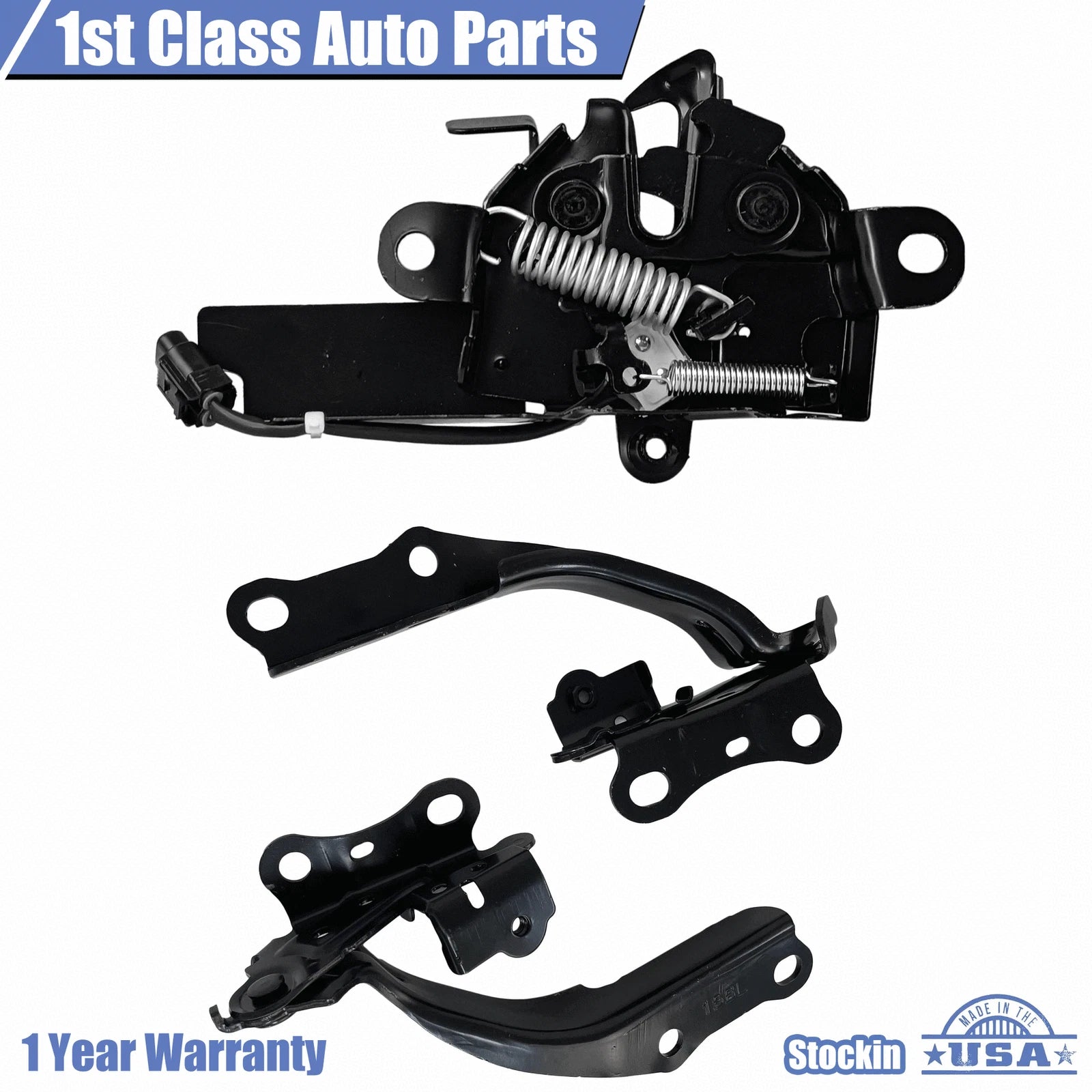 Set of 3 Hood Latch Lock & Hinges for Toyota Camry (2018–2021)