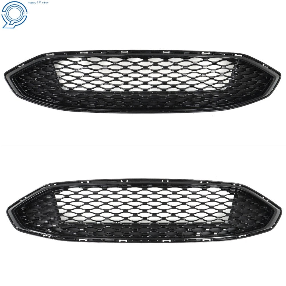 Front Bumper Mesh Grill for Ford Fusion (2017-2018) Glossy Black