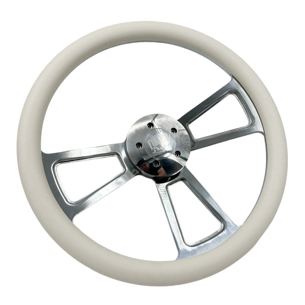 18 Inch Steering Wheel White Wrap Replacement for Kenworth Peterbilt (2018–2024)