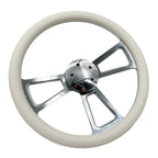 18 Inch Steering Wheel White Wrap Replacement for Kenworth Peterbilt (2018–2024)
