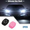 2X Smart Key Fob Cover for Honda Accord Civic CR-V Pilot (Black Pink)