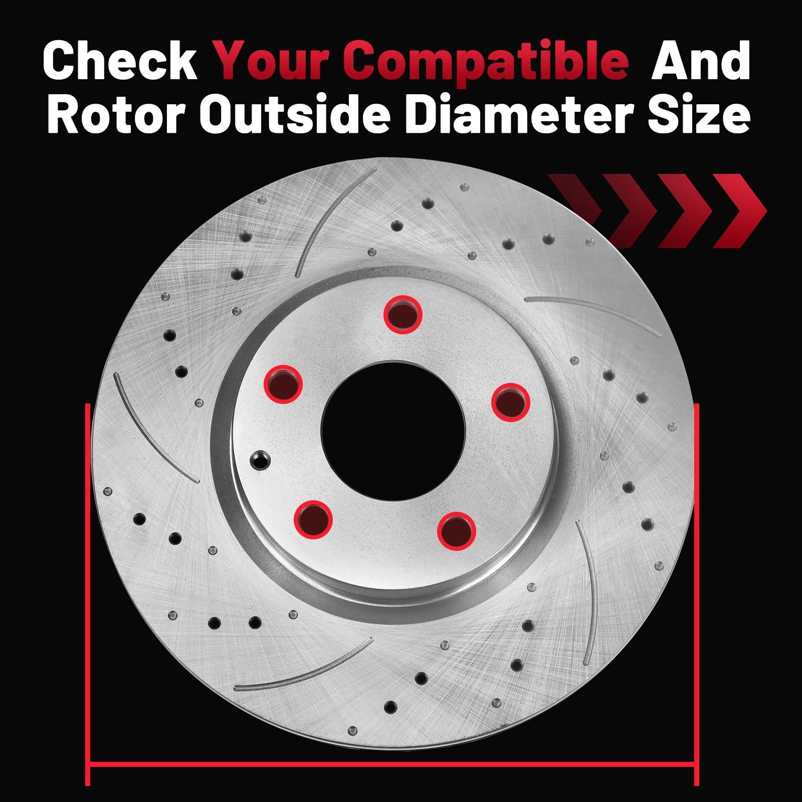 330mm Front Drilled Rotors & Brake Pads for Chevy Silverado 1500 (2007–2019)