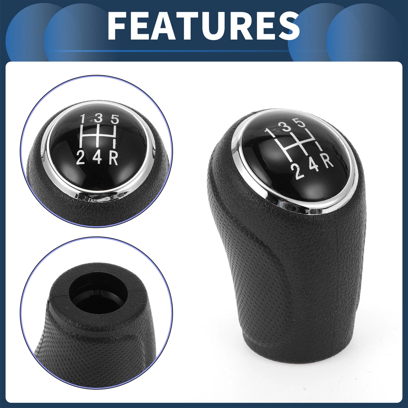 5 Speed Manual Gear Shift Knob for Suzuki SX4 S-Cross (2016–2021) Black Plastic