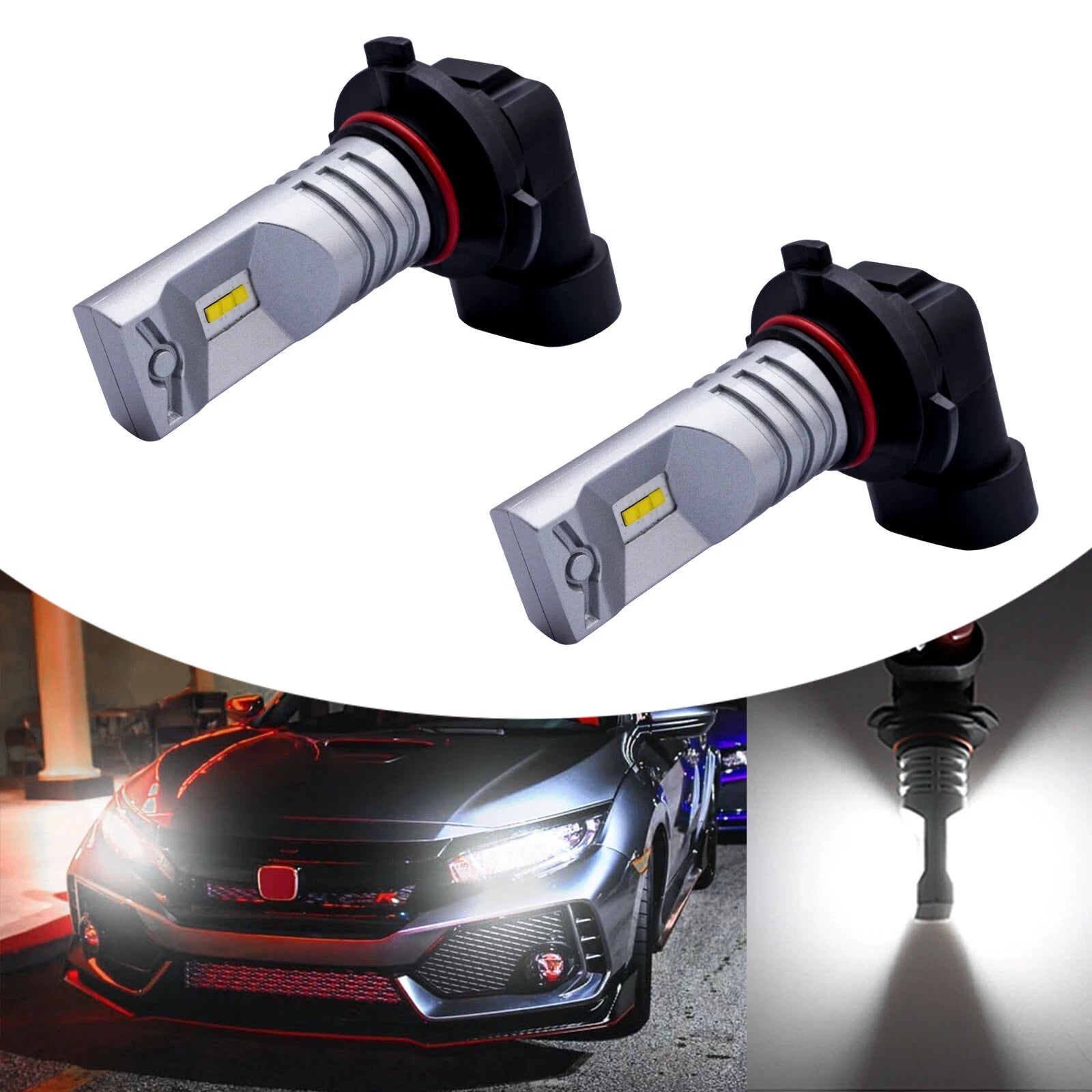Super White 100W LED DRL Daytime Running Light Bulbs for Honda Civic (2006–2015)