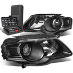 Pair of Black/Clear Side Headlight Lamps for Volkswagen Jetta (2006–2010)